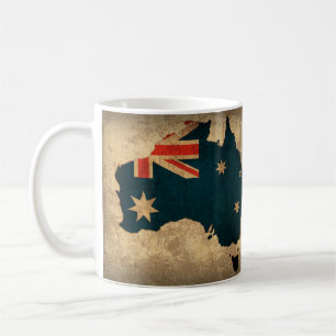 Tasse à café - Carte de l'Australie avec drapeau