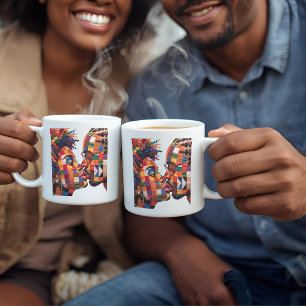 Tasse à café célébrant l'art du quilting