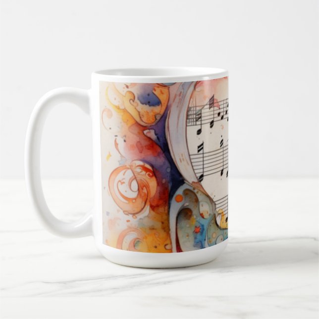 Tasse à café Chanteuse Musicale Notes de peinture  (Gauche)