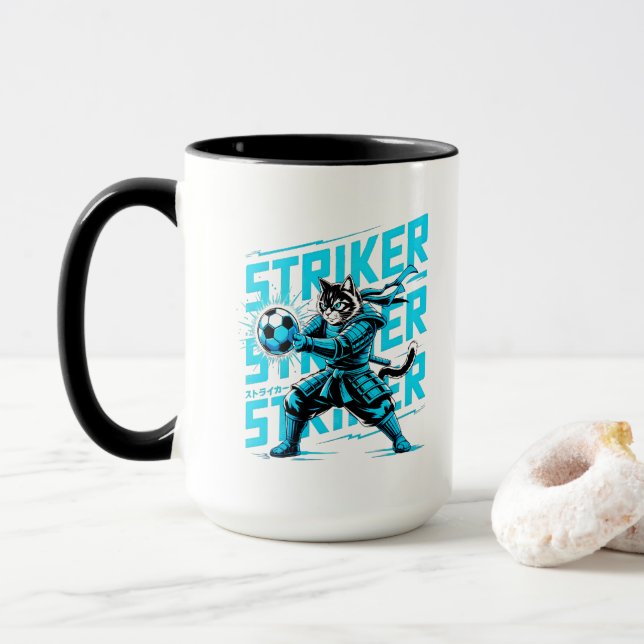 Tasse à café Chat de Foot Énergique (Avec donut)