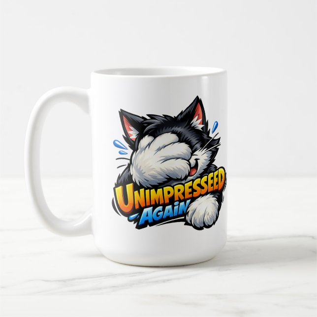 Tasse à café Chat Drôle et Imperturbable - Bureau  (Gauche)