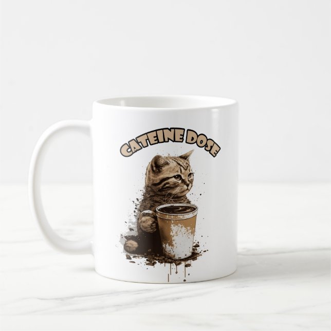 Tasse à café Chat Drôle Pour les amateurs de chats (Gauche)