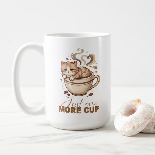 Tasse à café Chat Mignon | Cadeau drôle Juste une  (Avec donut)