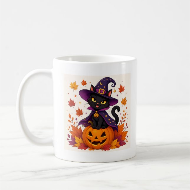 Tasse à café Chat Noir Halloween (Gauche)