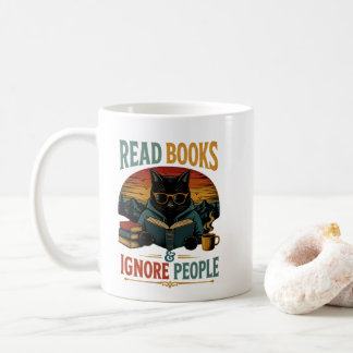 Tasse à café Chat Noir 'Lisez des livres et ignore