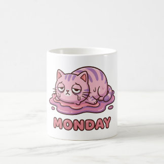 Tasse à café chat rose fonte drôle lundi
