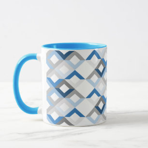 tasse à café chevrons bleus