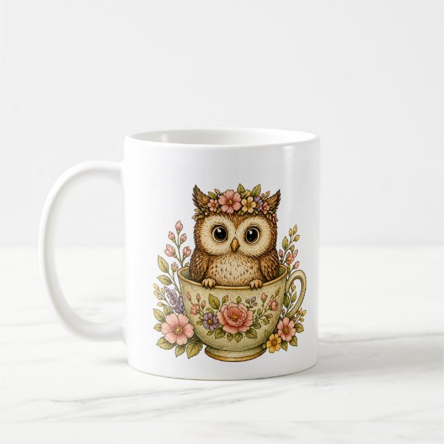 Tasse à café Chouette Adorable (Gauche)