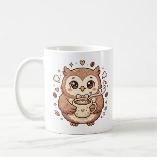 Tasse à café Chouette Mignonne - Cœur de Latte