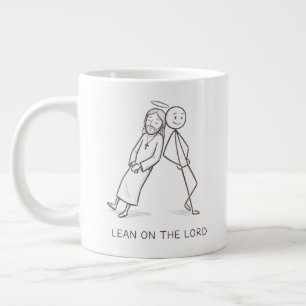 Tasse à café chrétienne avec personnage bâton Lean