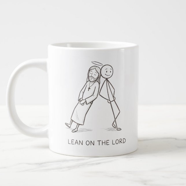 Tasse à café chrétienne avec personnage bâton Lean (Gauche)