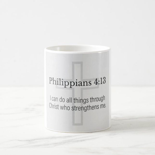 Tasse à café chrétienne Philippiens 4:13 (Centre)