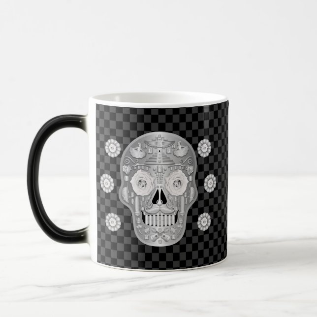 Tasse à café Chrome Calavera (Rose Blanche) (Gauche)