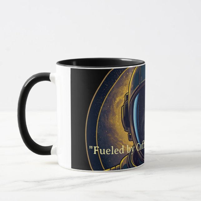 Tasse à café circulaire vectorielle astronaute Gal (Gauche)