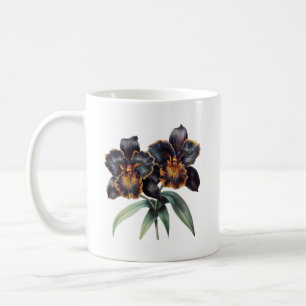 Tasse à café classique à la mode orchidée noire