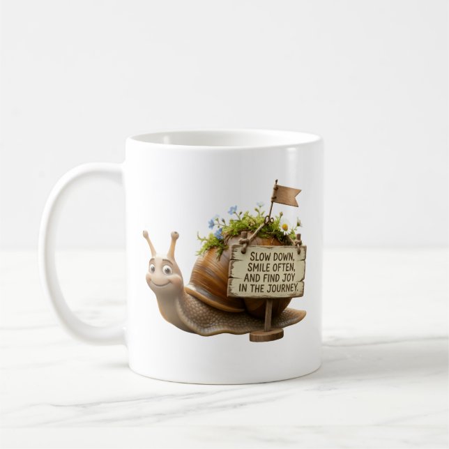 Tasse à café classique avec escargot mignon et cit (Gauche)