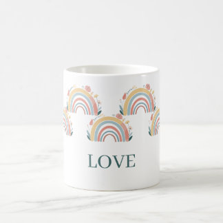 Tasse à café classique Floral Boho Arc-en-ciel