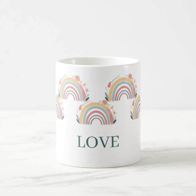 Tasse à café classique Floral Boho Arc-en-ciel (Centre)