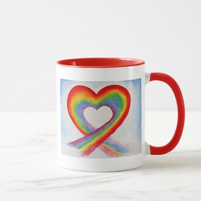 TASSE À CAFE COEUR ARC-EN-CIEL (Droite)