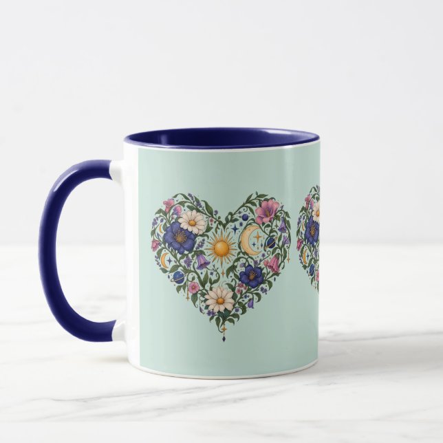 Tasse à café Cœur Botanique Céleste  (Gauche)