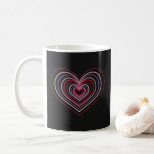Tasse à café Cœur Néon Rouge