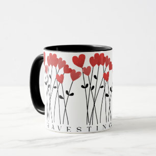 Tasse à café Cœurs de récolte capricieux Fleurs de