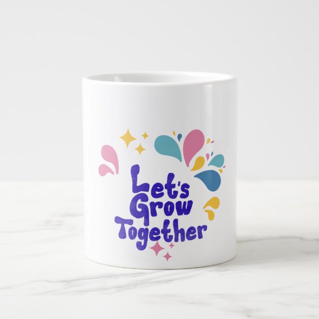 Tasse à café colorée Croissons Ensemble (Devant)