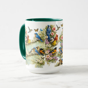 Tasse à café Combo Floral Art Garden Oiseaux Color