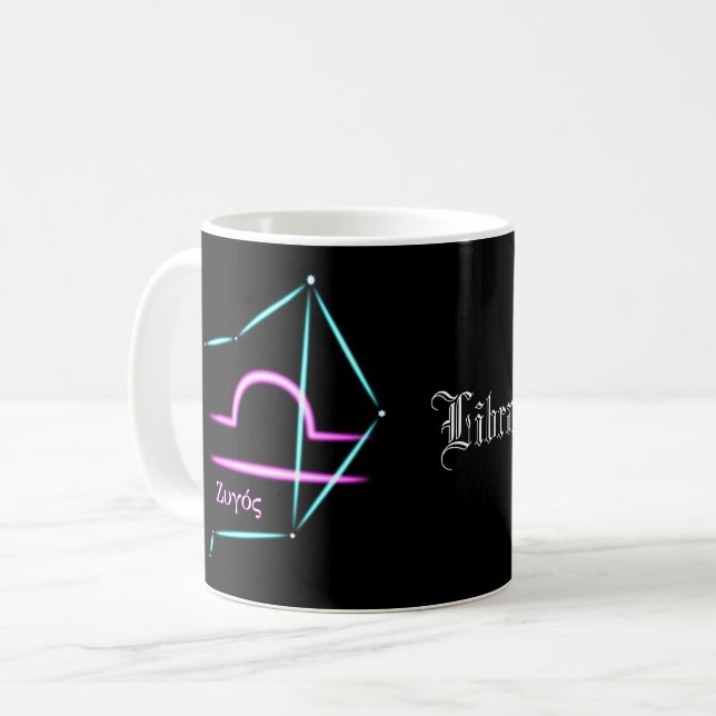 Tasse à café constellation du zodiaque Balance (Devant gauche)