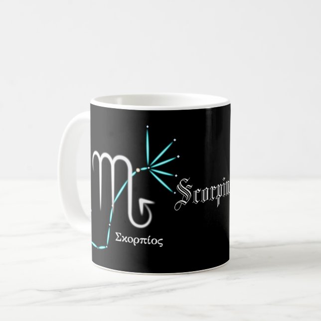 Tasse à café constellation du zodiaque Scorpion (Devant gauche)