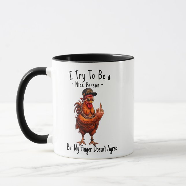 Tasse à café Coq Drôle -  Bouche Méchante Sarcasiq (Gauche)