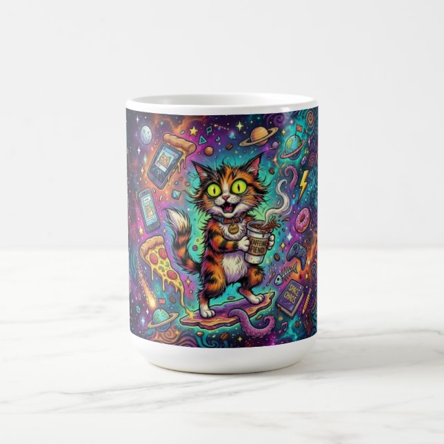 Tasse à café Cosmic Cat – Chat de l'espace galacti (Centre)