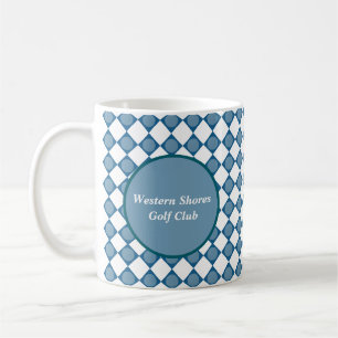 Tasse à café Country Club à motif golf Argyle bleu
