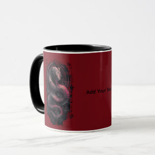 Tasse à café Cyber Serpent Rouge Noir