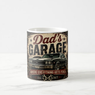 Tasse à café Dad's Garage pour voiture classique e