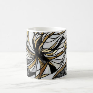 Tasse à café Danseur abstrait doré en mouvement