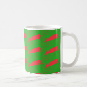 tasse à café de baleines de Noël rouges