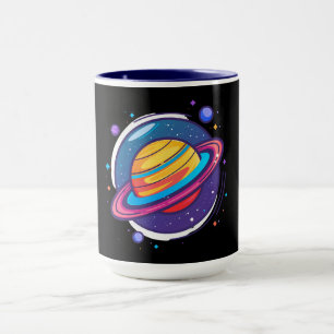 Tasse à café de la planète Saturne – Design cosmiq