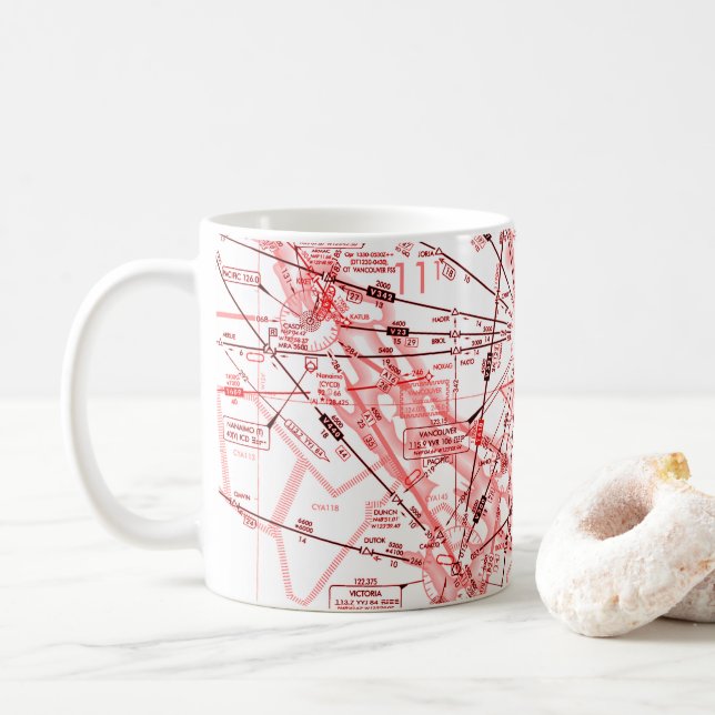 Tasse à café de l'Aviation Chart (Avec donut)