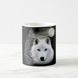 tasse à café de loup de neige arctique