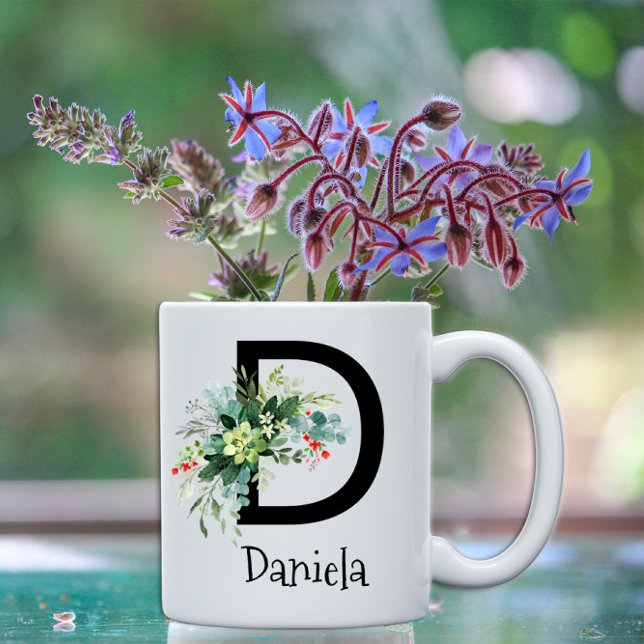 Tasse à café de retraite à fleurs d'aquarelle clas (Créateur téléchargé)