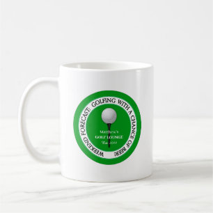 Tasse à café de salon/bar de golf de week-end drôl