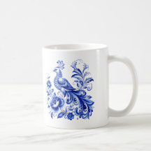 Tasse à café de style porcelaine folklorique russe