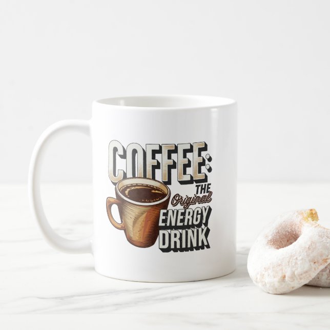 Tasse à café de style rétro amusant  (Avec donut)