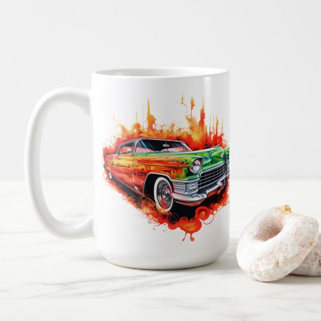Tasse à café de voiture vintage (Avec donut)