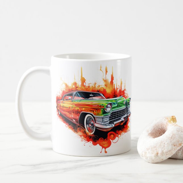 Tasse à café de voiture vintage (Avec donut)