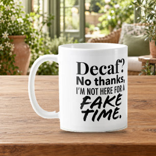 Tasse à café Décaf est un faux temps