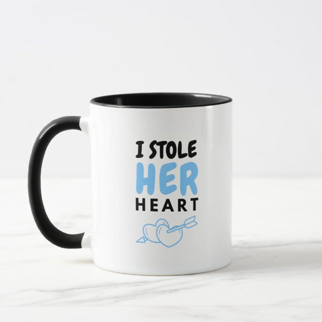 Tasse à café design lettre bleu mignon (Gauche)