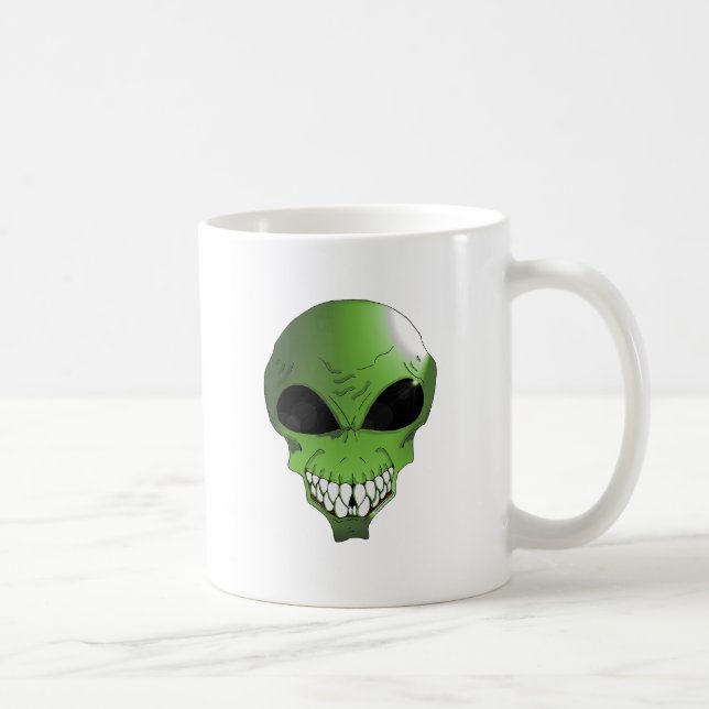 Tasse à café d'extraterrestre vert (Droite)