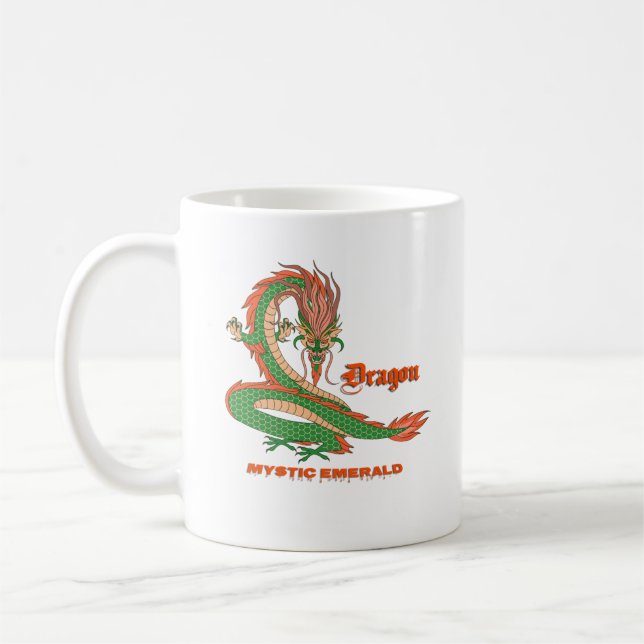 Tasse à café Dragon Emeraude Mystique – Créature F (Gauche)